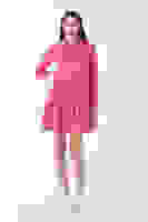 Fuşya Midi Boy Kısa Gömlek Elbise 41690003.12 