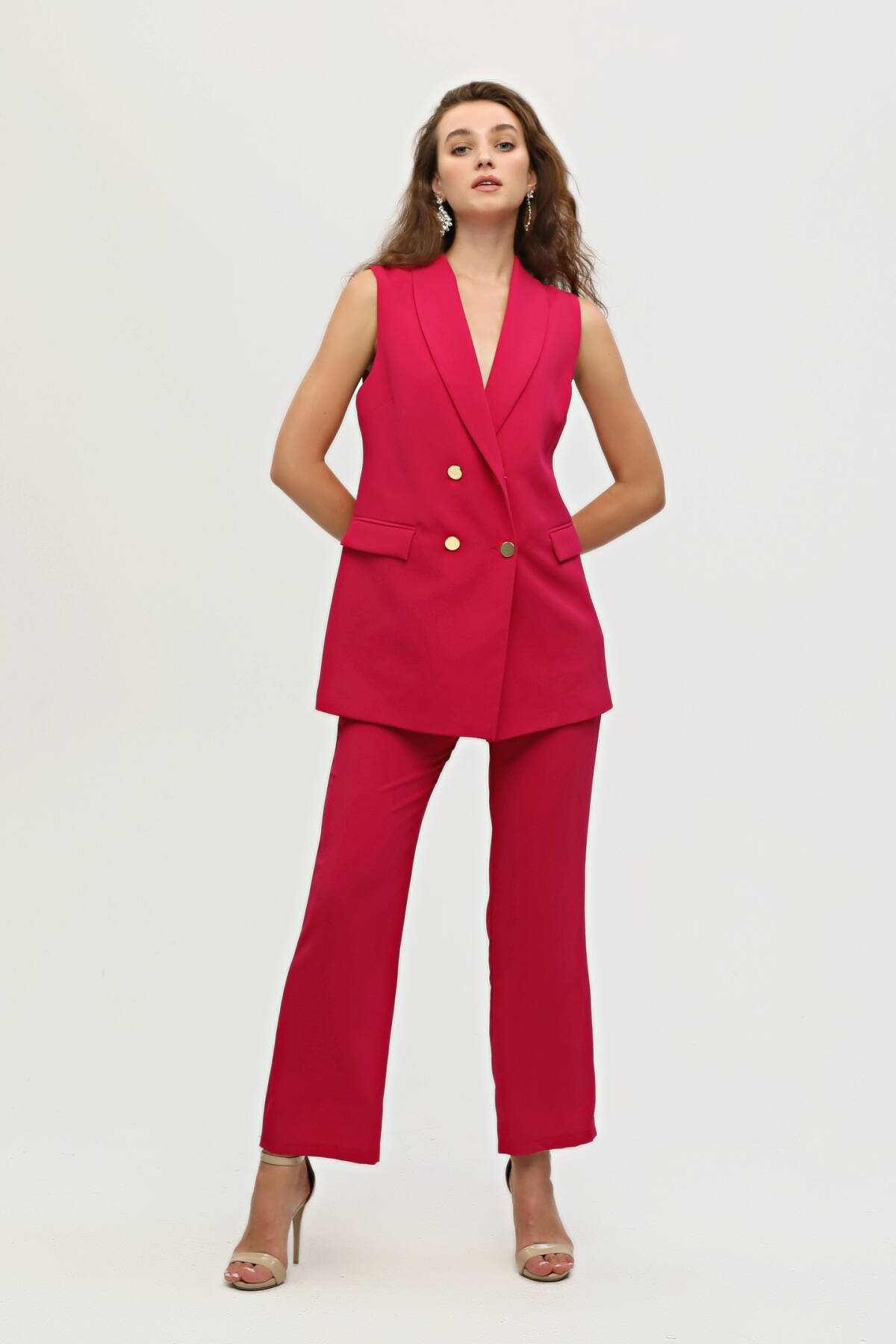 Fuşya Yelek Pantolon İkili Takım 0106310.12 