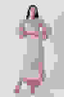 Gold Degaje Saten Balon Kol Tesettür Elbise 5305035.122 