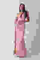 Gold Gümüş Askı Detaylı Yırtmaçlı Straplez Abiye 0801023.122 Gold