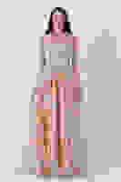 Gold Straplez Yaka Yırtmaçlı Eteği Fırfırlı Abiye 9705234.122 