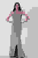 Gri Göğüs Pul ve Taşlı Saten Abiye 9705294.06 