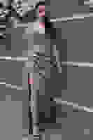 Gri Göğüs Taşlı Yırtmaçlı Kuyruk Detaylı Abiye 0801027.06 Gri