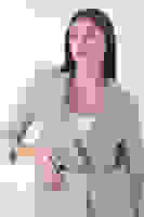 Gri Kol Katlama Aksesuarlı Çizgili Ceket 41670043.06 