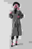 Gri Önden Düğmeli Oversize Örme Kaşe Kaban 0108081.06 Gri