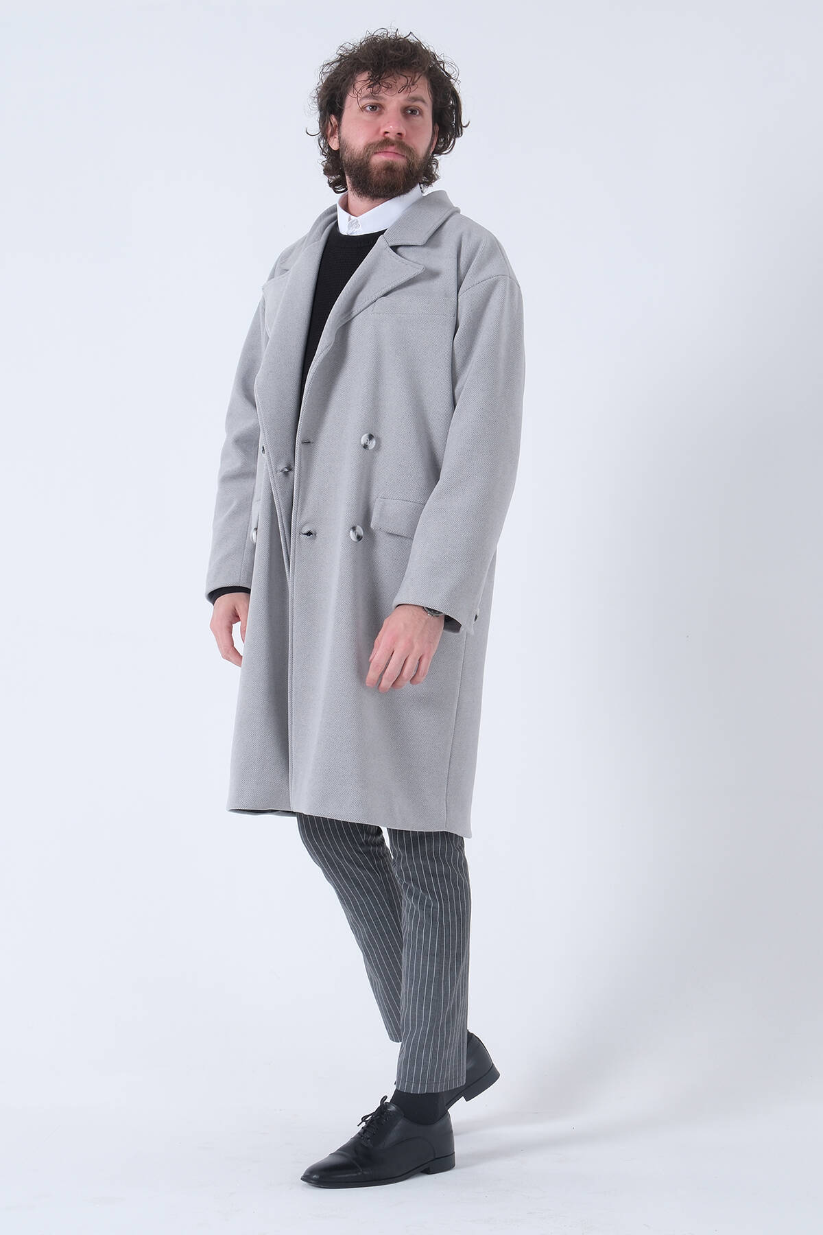 Gri Oversize Erkek Yaka Kaşe Kaban 01015002.06 - Ardanewline (1)