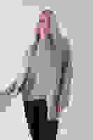 Gri Şal Aksesuarlı Bisiklet Yaka Triko Kazak 46892633.06 Gri