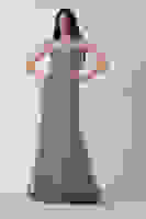 Gri Taş İşlemeli Uzun Balık Abiye 0801056.06 Gri