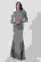 Gri Yaka Seyyar Şal Ayrobin Eklemeli Tesettür Abiye 6502477.06 