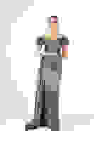 Haki Drape Detaylı Saten Kumaş Abiye Elbise 9704858.23 Haki