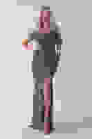 Haki Düşük Omuz Yırtmaç Detaylı Pul Payet Abiye 9705646.23 Haki