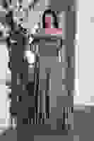 Haki Taş Askılı Düşük Kol Saten Abiye 0806118.23 Haki