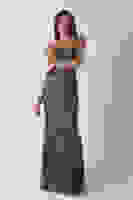 Haki Üzeri Taş İşlemeli Sırt Bağlamalı Straplez Abiye 9705498.23 Haki