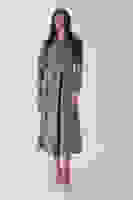 Haki Yaka Fermuar Detaylı Bel ve Bileği Lastikli Kemerli Scuba Elbise 4593455.23 Haki