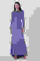 İndigo Kemerli Kol Ucu Tüylü Tesettür Abiye 6502476.98 