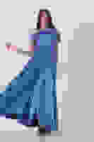 İndigo Taş Askılı Düşük Kol Saten Abiye 0806118.98 