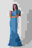 İndigo Tek Omuz Drapeli Taş Detaylı Abiye 0801009.98 İndigo