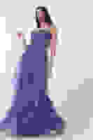 İndigo Transparan Taşlı Eteği Fırfırlı Abiye 9705034.98 