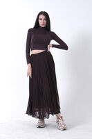 Kahve Astarlı Piliseli Etek 4594046.05 Kahve