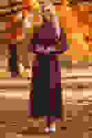 Kahve Boydan Düğme Kapamalı Bileği Lastikli Beli Kemerli Elbise 4593459.05 Kahve