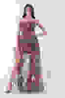 Kahve Fırfırlı Tül Şifon Abiye Elbise 0802000.05 