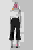 Kahve İnce Kemerli Cepsiz Bol Paça Pantolon 03030307.05 Kahve