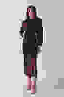 Kahve Omuz ve Beli Pileli Toka Detaylı Elbise 3975478.05 Kahve