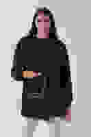 Kahve Önü Kanguru Cep Detaylı Çizgi Dikişli Bisiklet Yaka Tunik 940170263.05 Kahve