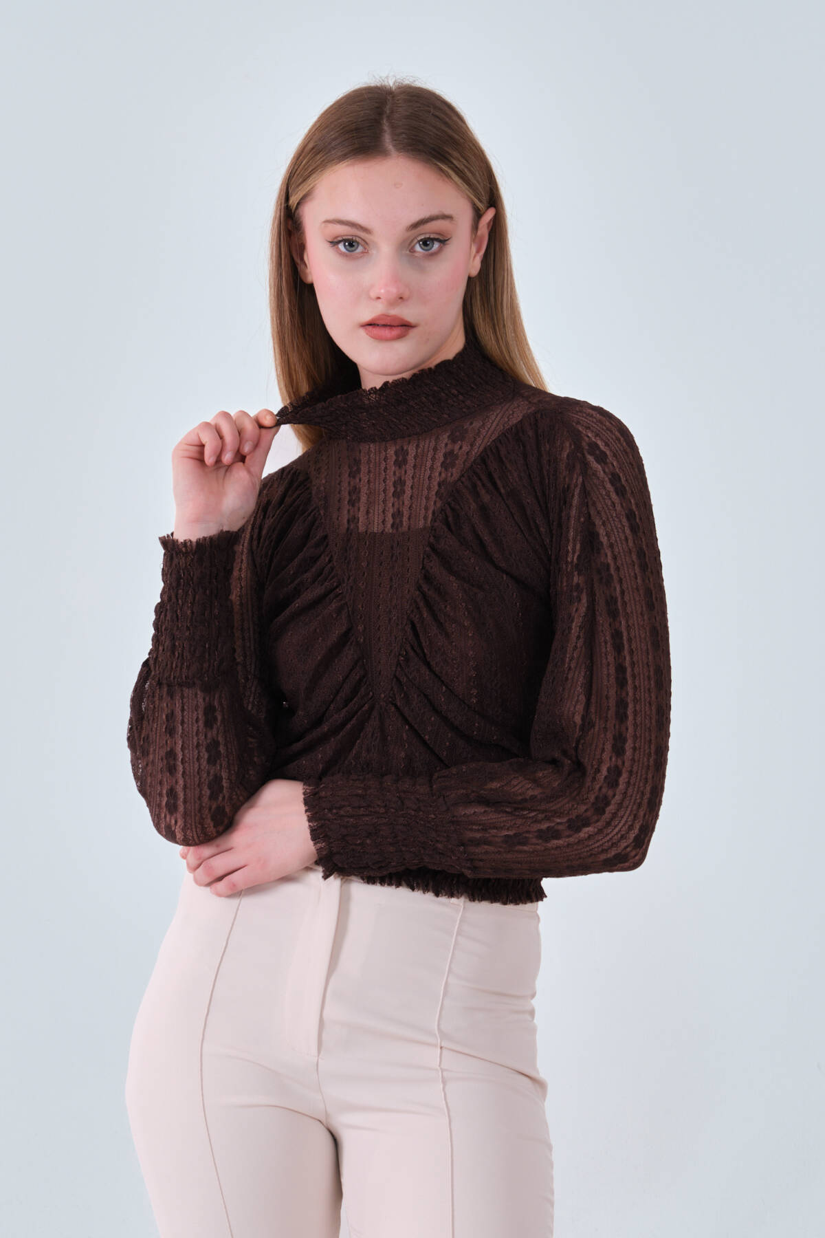 Kahve Transparan Bluz 4202555.05 - Ardanewline (1)