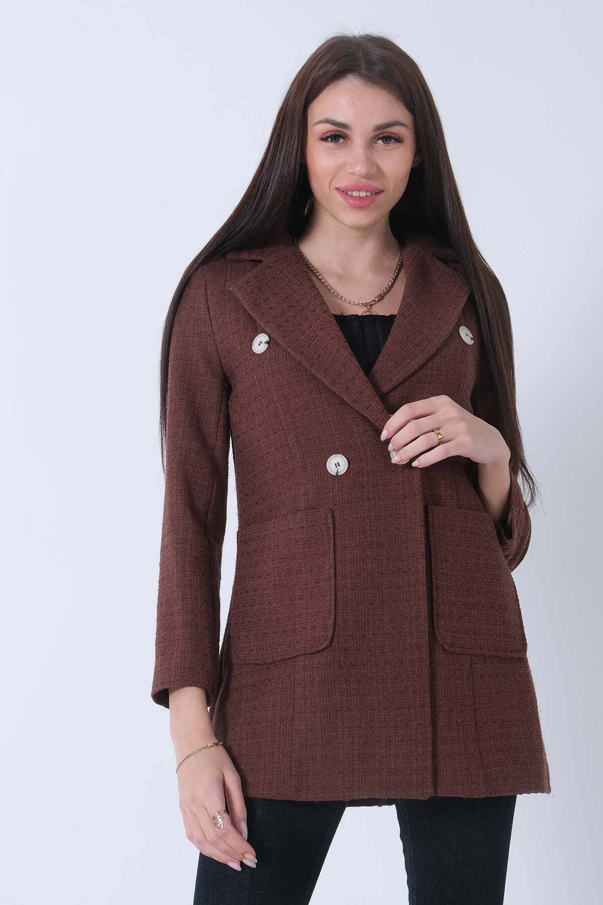 Kahve Tüvid Kumaş Ceket 4595020.05 