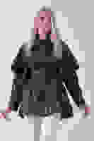 Kahve Yakalı Kendinden Pelerinli Kemerli Deri Ceket 5309366.05 Kahve