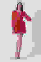 Kırmızı Fırfırlı Dekolteli Mini Şifon Abiye Elbise 9705278.08 Kırmızı