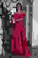 Kırmızı Fiyonk Yaka Taş Detaylı Abiye 9705541.08 Kırmızı