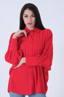 Kırmızı Hakim Yaka Oversize Gömlek 3972822.08 