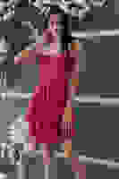 Kırmızı İp Askılı Bel Kemer Bağlamalı Mini Boy Abiye 0802004.08 Kırmızı