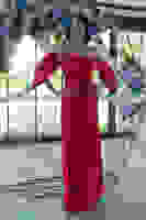 Kırmızı Kolları Şifon Yırtmaçlı Abiye 9705139.08 Kırmızı