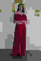 Kırmızı Ön Göğüs Taş Detaylı Abiye 0801035.08 Kırmızı