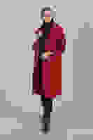 Kırmızı Önden Düğmeli Oversize Örme Kaşe Kaban 0108068.08 Kırmızı