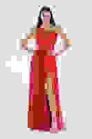 Kırmızı Tek Omuz Yırtmaçlı Abiye 9705155.08 