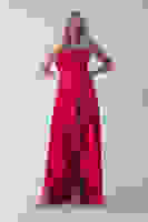 Kırmızı Yırtmaç Detaylı Saten Abiye Elbise 4522348.08 