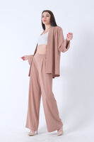 Koyu Bej Kimono Pantolon İkili Krep Takım 0106314.376 