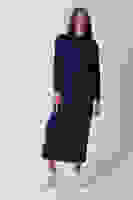 Lacivert Bileği Lastikli Bisiklet Yaka Tesettür Elbise 31061510.02 Lacivert