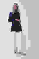 Lacivert Bilek ve Omuz Apolet Detaylı Kemerli Düğme Kapamalı Trenç 4200829.02 Lacivert