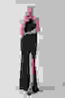 Lacivert Bisiklet Yaka Kolsuz Yırtmaç Detaylı Pul Payet Abiye 9705482.02 Lacivert