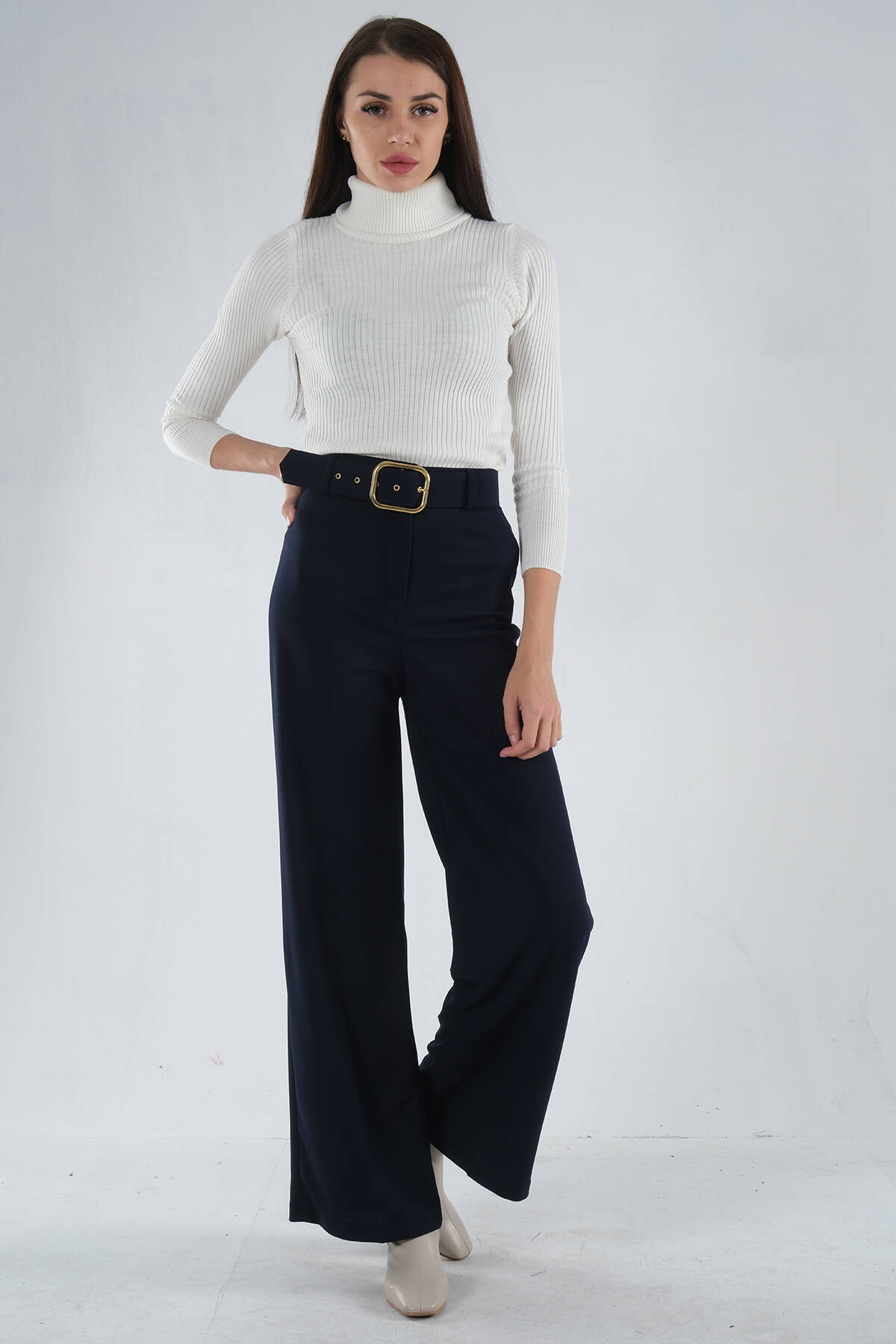 Lacivert Bol Paça Pantolon 3974959.02 