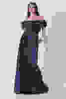 Lacivert Drape Detaylı Saten Kumaş Abiye Elbise 9704858.02 