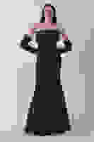 Lacivert Drapeli Düğme Detaylı Uzun Abiye 9705361.02 Lacivert