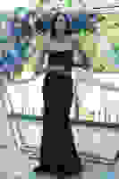 Lacivert Göğüs Pul ve Taşlı Saten Abiye 9705294.02 