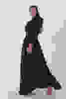 Lacivert İç Kısmı Simli Saten Abiye 6502431.02 