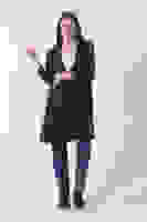 Lacivert Klasik Yaka Çizgili Uzun Ceket 08091161.02 